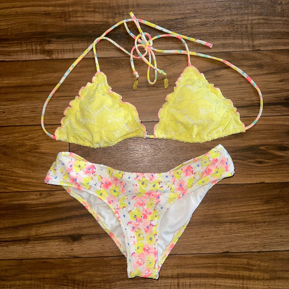 Victoria’s Secret Yellow Floral Bikini Set